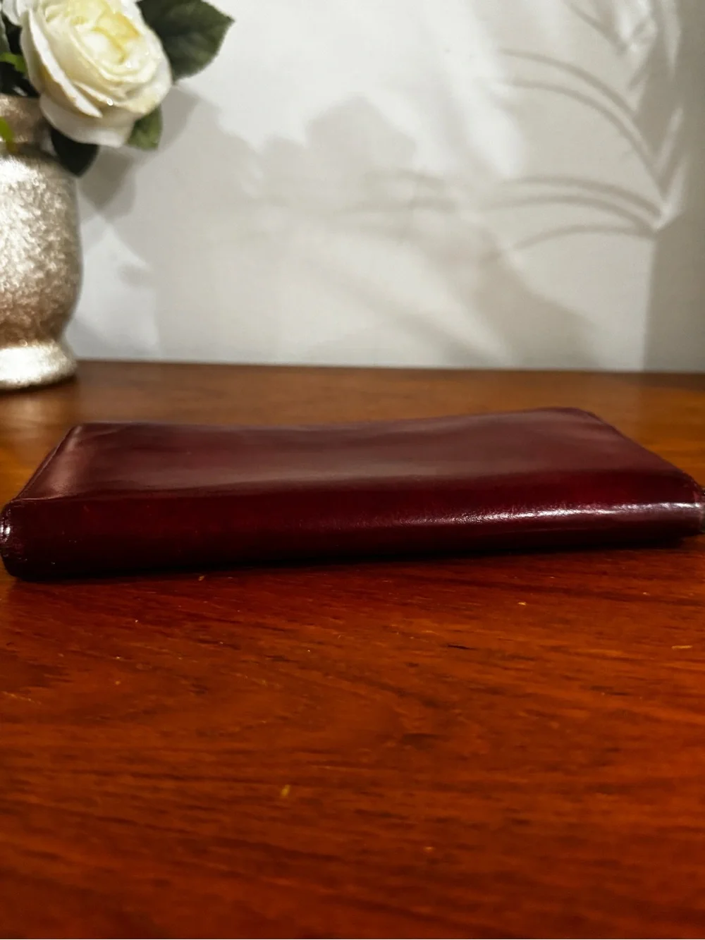 Coach vintage Leather Zip-Around Wallet in Deep Red